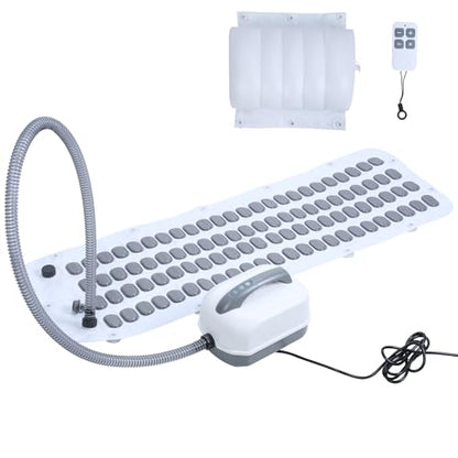 Portable Spa Bubble Bath Mat, Full Body Bubbling Non-Slip Bath Mat with Remote, Pillow & Electric Air Pump - Adjustable Bubble Settings for Bathtub Home Spa Relaxation (Normal Suction Cup)