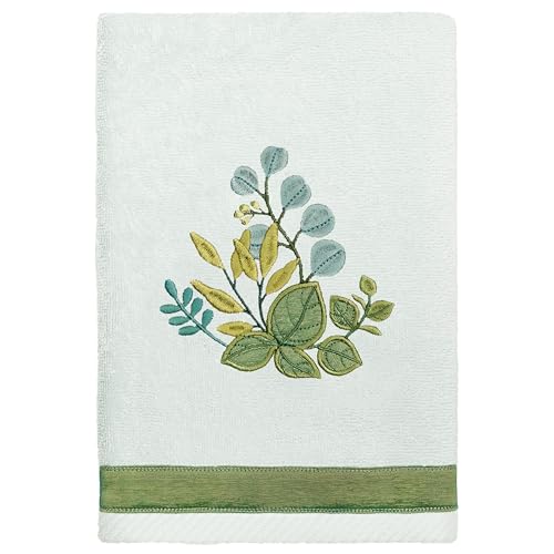 Verdant 4-Piece Luxury Towel Set, Applique Embroidered Bouquet, Plush Turkish Cotton, Durable & Quick Dry, Vibrant Bathroom Ensemble, 2 Bath 2 Hand Towels, Aqua - color: Aqua, size: 2 Pcs Bath 2 Pcs Hand Towel