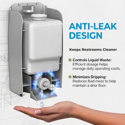 interhasa! Commercial Hand Soap Dispenser Wall Mount | Dual-Lock Design, ABS Liquid & Gel Hand Sanitizer Dispenser for Bathroom & Commercial Restaurant, 28oz/800ml - color: Black