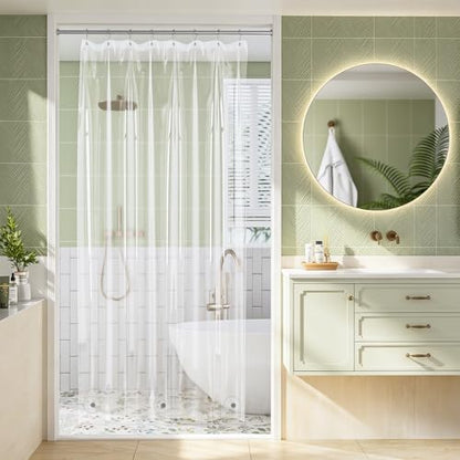Shower Stall Curtain Liner 48x72, Clear Shower Liner PEVA Medium Weight Inside Shower Curtain for Bathroom with Rustproof Grommets - color: Clear, size: 48"W x 72"L (Pack of 1)