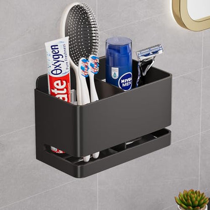 Electric Toothbrush Holder, Wall Toothbrush Holder Bathroom，2 Slot | Made of aluminum; no drilling ; suitable for use in bathrooms, kitchens, and studies. - size: Double slot
