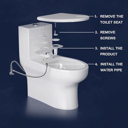 Bidet Attachment for Toilet Non Electric Bidet Seat Attachment Dual Nozzle with Retractable Nozzles Adjustable Water Pressure Control