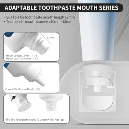Toothbrush Holders - OVAS HOO Toothbrush Holder for Bathroom 5 Toothbrush Slots Toothbrush Holder Wall Mounted with Toothpaste Dispenser Chargeable Tooth Brushing Holder (White)