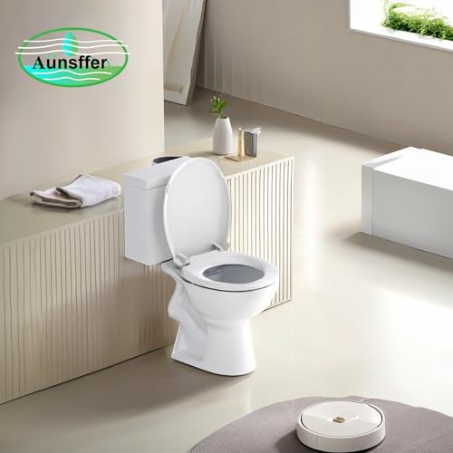 Toilet Seat Round 16.5 Inch, Quick Release & Soft Close, Anti-Slip Never Loosen, Easy Clean, White, PP Material - color: White, size: Updated Quick-Release