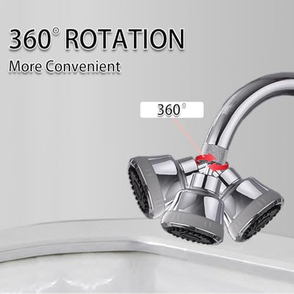 Faucet Aerator Faucet Sprayer Attachment, Kitchen Faucet Head Replacement with 4 Spray Modes, 360° Swivel Faucet Extender Anti-Splash Sink Sprayer Faucet Nozzle Head (Diamond, Silver) - color: Silver, style: Diamond