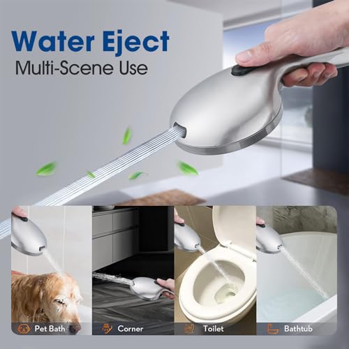 High Pressure Shower Head with Handheld Shower, 26" Adjustable Height Drill-Free Slide Bar, 3-Way Diverter for Easy Reach, Dual Shower Head Combo Set with 5ft Hose - Chrome - color: Chrome