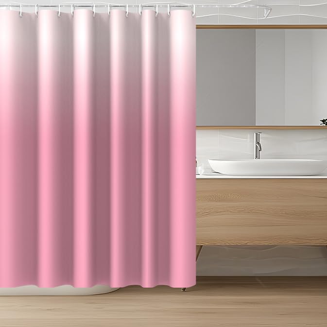 Shower Curtain Liner, 100% Waterproof Peva Shower Curtains with 3 Duty Heavy Bottom Magnets and 12 Rust Proof Grommets, 72x72 Weighted Shower Liner for Shower Stall, Bathtubs - color: Gradient Pink