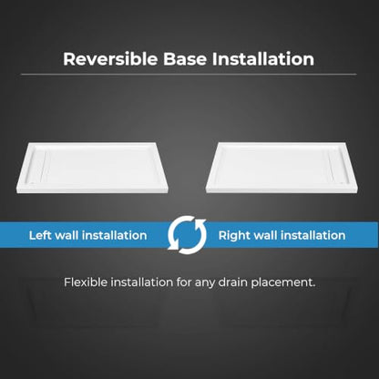 OVE Decors 60x32" Shower Base, White - size: 60 x 32, style: Side Drain
