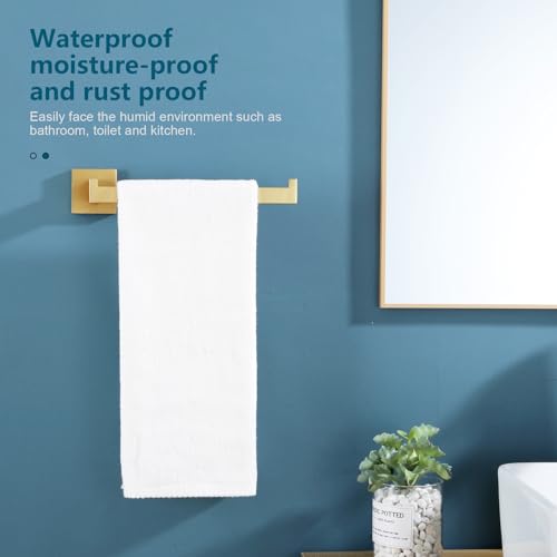 KOKOSIRI Towel Bar Gold Hand Towel Holder for Bathroom Kitchen Hardware Stainless Steel Wall Mounted, Brushed Gold, B3003BG - color: Brushed Gold
