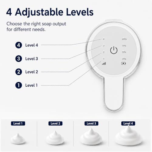 Automatic Foaming Soap Dispenser, Touchless Stainless Steel (White, Foam) | 13.5 oz Capacity, 4 Adjustable Levels, USB Rechargeable Foaming Soap Dispenser for Bathroom and Kitchen - color: White, size: Foam