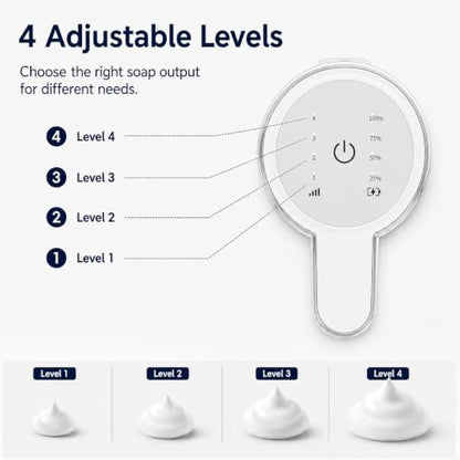 Automatic Foaming Soap Dispenser, Touchless Stainless Steel (White, Foam) | 13.5 oz Capacity, 4 Adjustable Levels, USB Rechargeable Foaming Soap Dispenser for Bathroom and Kitchen - color: White, size: Foam