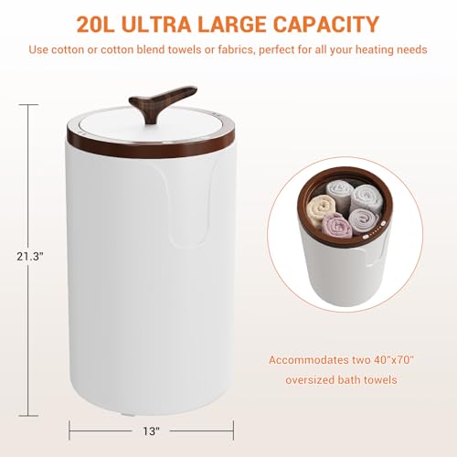 Towel Warmer with Timer Function, 20L Capacity Large Towel Warmer Bucket for Bathroom, Temperature Adjustable, LED Display, Dryer for Towels, Robes, Blankets - size: 20L–E2189M
