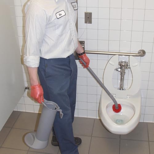 UNGER Commercial Toilet Brush and Holder Set - with Replacement Head BWHR | Maintains toilet bowl cleanliness with ergonomic design and effective cleaning capability; Hygienic Holder; Durable Bristles
