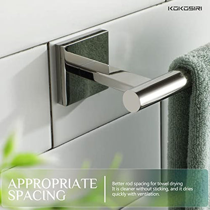 KOKOSIRI Hand Towel Bar Chrome Bathroom Towel Rail Holder Kitchen Paper Holder Wall Mounted Toilet Cabinet Mount 2 Pack, Polished Stainless Steel B3008CH-P2 - color: Polished Chrome, size: 2 Pack