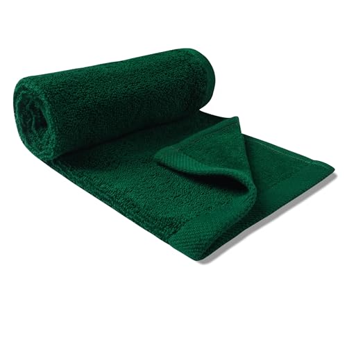 Fingertip Hand Towel | Absorbent |11x18 | Terry Velour Premium Washcloths, Bathroom use, 100% Cotton, Face, fingertip, Soft, Guest Towels (Pack of 4) (4, Green) - color: Green