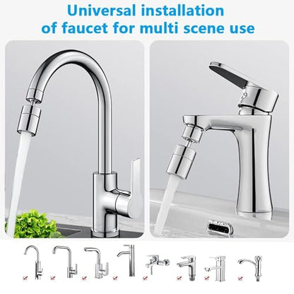 Kitchen and BasinTap Spray Head,360° Swivel Dual-Function Sprayer,80-Degree Big Angle Swivel Faucet Aerator,Faucet Extension Sprayer,Kitchen Faucet Aerator Splash Proof Spout (short style)