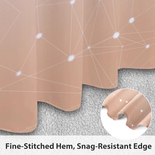 Peach Pink and White Ombre Shower Curtain, Cloth Waterproof Geometric Shower Curtains Set for Bathroom, Machine Washable Bathroom Curtain with 12 Hooks, 72x78 Inches - color: Ombre Geometric - Peach Pink, size: 72"W x 78"L (Pack of 1)