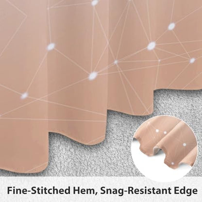 Peach Pink and White Ombre Shower Curtain, Cloth Waterproof Geometric Shower Curtains Set for Bathroom, Machine Washable Bathroom Curtain with 10 Hooks, 60x72 Inches - color: Ombre Geometric - Peach Pink, size: 60"W x 72"L (Pack of 1)