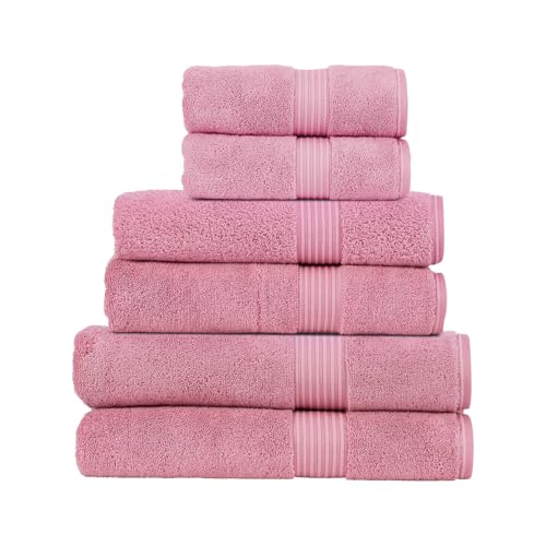 Christy Supreme Hygro Family Towel Set | Blush Pink | 100% Luxury Supima Cotton | Ultra Soft | Super Absorbent | 650GSM | 2 Bath Sheets 2 Bath Towels 2 Hand Towels - color: Blush, size: Family Towel Set