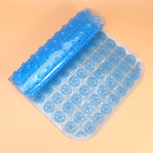 Balacoo PVC Bubbles Suction Bath Non-Slip Strong Cups with Mat Massage Blue for Safe Shower Tub Bathroom Bathing