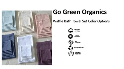 Bath Towel Set Waffle Organic Cotton GOTS Certified Burgundy Super ABSORBANT & Quick Dry NO SOFTENERS Environment Friendly 1xBATH 58x30.5, 2xHAND 29x20, 4xFACE 12x12INCH - color: Burgundy