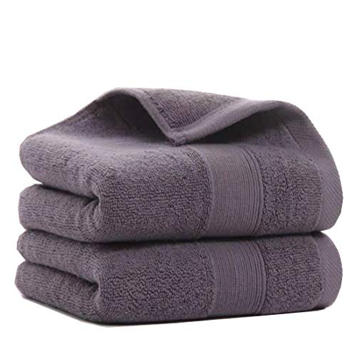 LRUUIDDE Bathroom Hand Towels 2 Set, Cotton Hand Towel for Bath, Hand, Face, Kitchen, Super Soft, Highly Absorbent, Machine Washable, Size 14" x 30" (Gray)… - color: Grey