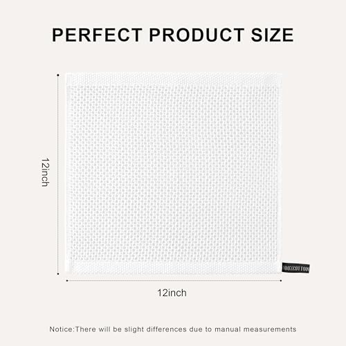joybest Cotton Kitchen Dish Cloths, 8-Pack Waffle Weave Ultra Soft Absorbent Dish Towels Washcloths Quick Drying Dish Rags, 12x12 Inches, White - color: White, size: 12 in x 12 in