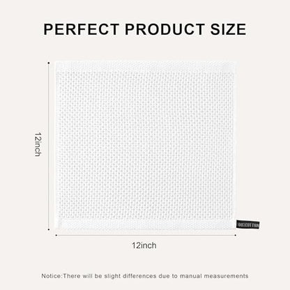 joybest Cotton Kitchen Dish Cloths, 8-Pack Waffle Weave Ultra Soft Absorbent Dish Towels Washcloths Quick Drying Dish Rags, 12x12 Inches, White - color: White, size: 12 in x 12 in