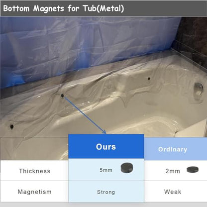 84 Inch Shower Curtain Liner with Side Magnetic Clips, 72x84 | Close to wall, Splash Guard, 3 Bottom Magnets, 8G Thick PEVA 72 x 84 Extra Long Clear Shower Liner for Bathroom - color: 8g.heavy-clear, size: 72"W x 84"L (Pack of 1)