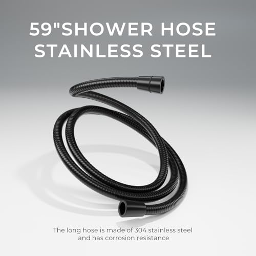 Black Rain Shower Head with Handheld Shower Head, 5 Spray Modes | High-Pressure Dual Shower Combo, Multi-Spray Handheld, 11-Inch Metal Extension Arm, Detachable Design for Easy, Flexible Use - color: Matte Black
