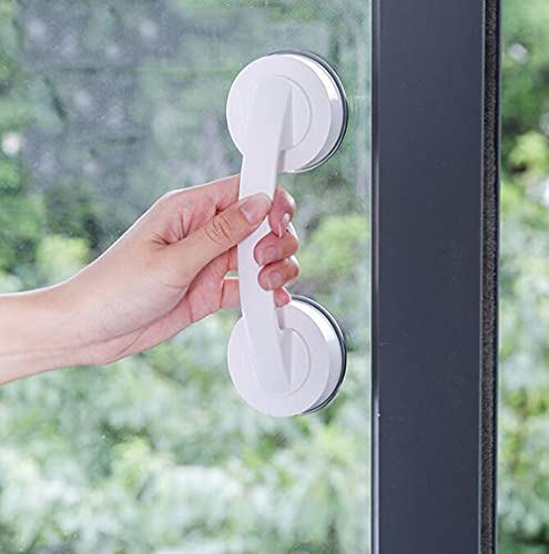 WANLIAN Powerful Suction Cup Glass Mirror Door Handle, Refrigerator Drawer Bathroom Suction Cup Wall handrail, Bathtub Shower Handle Kitchen Drawer Cabinet Handle Suction Cup (White) | Can be used for glass sliding doors, refrigerator doors, kitchen drawe