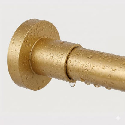 Spring Tension Curtain Rod 43-73 Inches, Rustproof and Non-Slip Shower Curtain Rod for Window or Bathroom, Frosted Gold - color: Frosted Gold