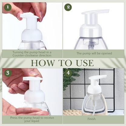 Nuenen 48 Pieces 8oz Foaming Soap Dispenser Refillable Foaming Pump Bottles Bulk Travel Hand Soap Dispenser Plastic Press Bottles Empty Containers for Shampoo Bathroom Commercial(White) - color: White
