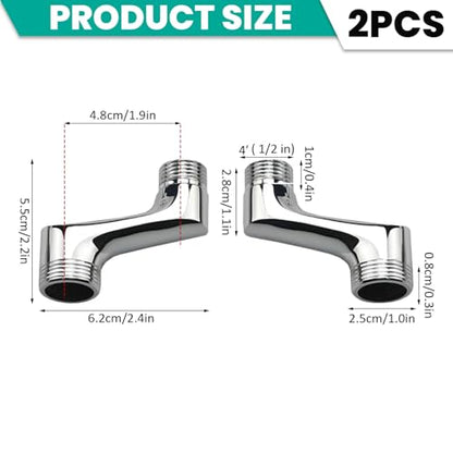 2Pcs Shower Head Adapter Brass Shower Head Extender Adjustable Swivel Arm 1/2 3/4 Offset Connection Excentric Toilet Connection