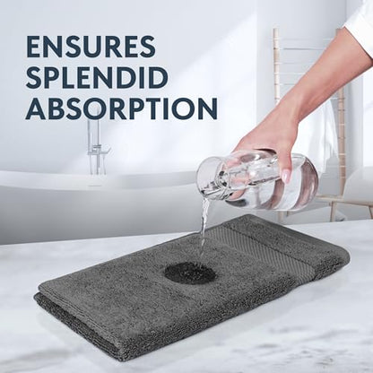 White Classic Luxury Cotton Washcloths 13x13 Inch - 650 GSM Turkish Cotton | Hotel, Spa, Bathroom Face Towel | 12 Pack, Dark Gray - color: 03: Dark Gray