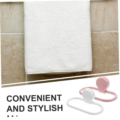 Cabilock 2pcs Self-Adhesive Towel Rings for Space Saving Storage Bathroom and Kitchen No Drill Needed Easy Installation Modern Design for Hand Towels and Kitchen