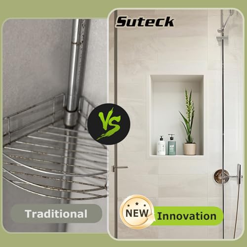 Suteck 17"x25" Shower Niche, Single Shelf Rectangle Tile-Ready Storage Box | 100% Waterproof ABS, Smooth Pre-Finished Edge, Flush Mount Or Horizontal/Vertical | Multi-Scene Use For Bathroom, Kitchen - size: 25"x17"