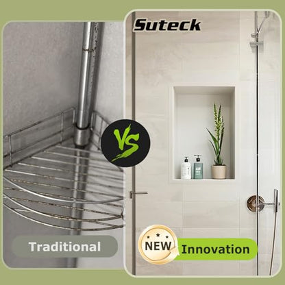 Suteck 17"x25" Shower Niche, Single Shelf Rectangle Tile-Ready Storage Box | 100% Waterproof ABS, Smooth Pre-Finished Edge, Flush Mount Or Horizontal/Vertical | Multi-Scene Use For Bathroom, Kitchen - size: 25"x17"