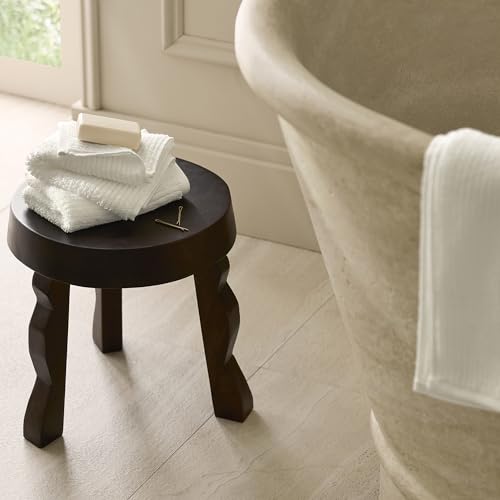 BOLL & BRANCH Turkish Ribbed Washcloth Set, Cream | Set of 2 - 100% Organic Turkish Cotton - Soft Absorbent Luxury Spa Washcloths, Ribbed Texture - Quick Dry Bathroom Essentials - color: Cream, style: Turkish Ribbed