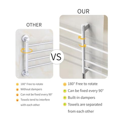 Z&Zhanle Heated Towel Racks for Bathroom - Warmers Rotating Electric Warmer with Built - in Timer, Hard-Wired/Plug-in,Whitek (White) - color: White