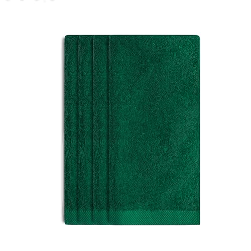 Fingertip Hand Towel | Absorbent |11x18 | Terry Velour Premium Washcloths, Bathroom use, 100% Cotton, Face, fingertip, Soft, Guest Towels (Pack of 4) (4, Green) - color: Green