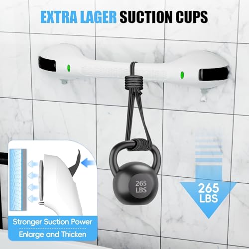 SPECILITE 17 Inch Suction Cup Grab Bar for Bathtub Shower 2 PCS | For Disabled and Elderly, for Bathroom Toilet Tiles Glass Seniors Handicap Safety Handrail - style: 2 pack