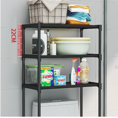 3-Tier Over the Toilet Storage, Metal Bathroom Shelve, Over Toilet Bathroom Organizer, Space Saver Bathrooms Shelve for Restroom Laundry Balcony, White - color: White