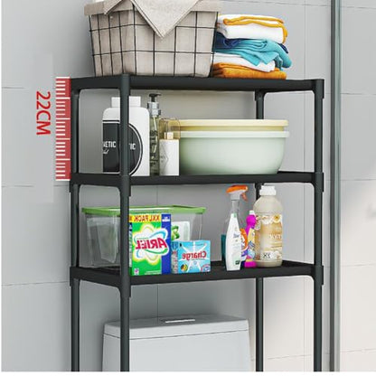 3-Tier Over the Toilet Storage, Metal Bathroom Shelve, Over Toilet Bathroom Organizer, Space Saver Bathrooms Shelve for Restroom Laundry Balcony, White - color: White