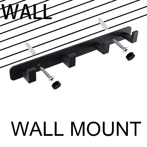 Coat Rack, Heavy Duty Stainless Steel 4 Tri Coat Hook Hanger, Wall Mounted Wall Hooks, Rustic Clothes Hook/Key Hook Rail for Bathroom Kitchen Entryway(2 Pack, 4 Hook Black) - color: Black, size: 4 Hook-2 Pcs