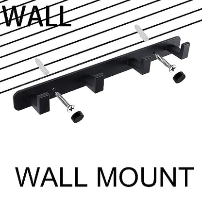 Coat Rack, Heavy Duty Stainless Steel 4 Tri Coat Hook Hanger, Wall Mounted Wall Hooks, Rustic Clothes Hook/Key Hook Rail for Bathroom Kitchen Entryway(2 Pack, 4 Hook Black) - color: Black, size: 4 Hook-2 Pcs