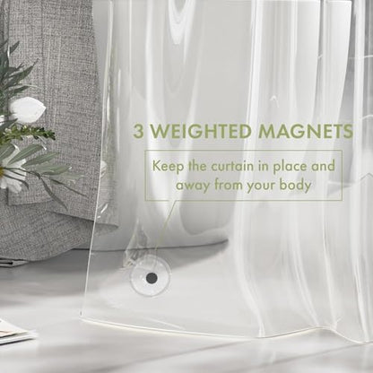 AmazerBath 70x72 Inch Shower Curtain Liner, RV Clear Shower Curtain Liner, Waterproof Plastic Shower Liner, Lightweight PEVA Shower Curtain for Bathroom with 3 Magnets and 12 Rustproof Metal Grommets - color: Clear, size: 70"W x 72"L (Pack of 1)