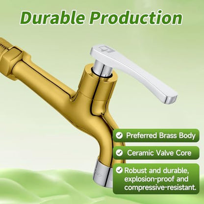 SUBMARINE Wall Mounted Balcony Mop Sink Faucet, Chrome Brass Single Handle Cold Faucet, Used for Bathroom Mop Sink, Kitchen Sink, Balcony and Garden
