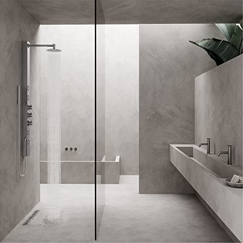 VIGO Elan 24 in. Linear Shower Drain in Brushed Nickel - VG07002BN - color: Brushed Nickel, size: 24 in.