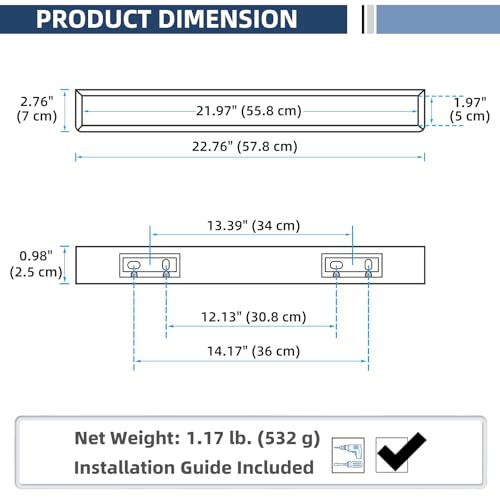Matte Black 22.8" Bath Towel Bar, Rustproof 304 Stainless Steel | Rust-resistant for Bathroom, Shower, Vanity, Kitchen, Low Profile Towel Holder, Heavy Duty Hang, Stable Drilling Wall Mounted - color: Matte Black